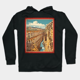 Aqueduct of Segovia Spain Travel Tourism Retro Vintage Hoodie